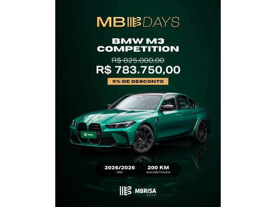 BMW M3 3.0 I6 TWINTURBO GASOLINA COMPETITION M STEPTRONIC BMW M3 3.0 I6 TWINTURBO GASOLINA COMPETITION M STEPTRONIC